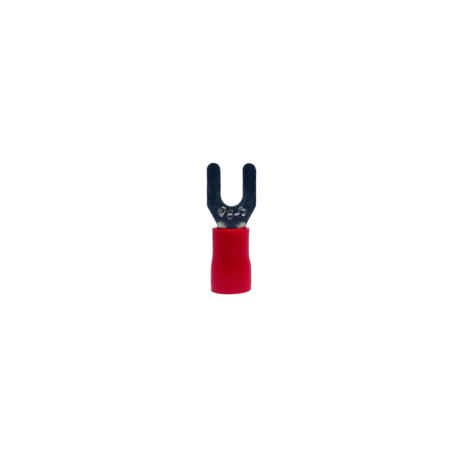 TERMINAL, COBRE ESTANHADO, GARFO M5, PRE-ISOL. 6,0-10,0MM² 50A, COR VERMELHO, (PCTE 100UN)