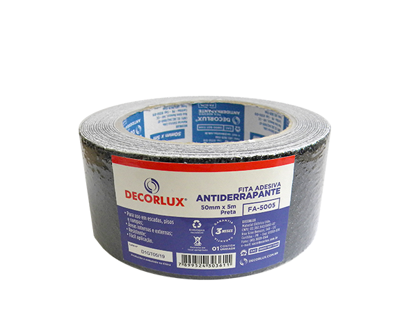 FITA ANTIDERRAPANTE, BASE DE PAPEL, 5M X 50MM, COR PRETO, (RL 1UN)