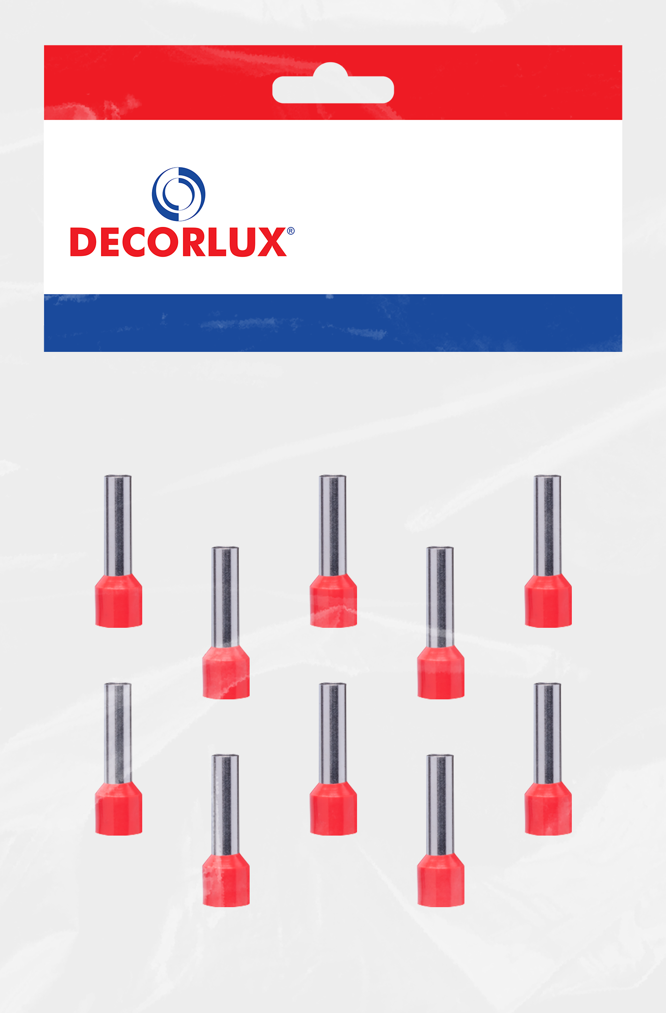 TERMINAL, COBRE ESTANHADO, ILHÓS SIMPLES TUBULAR 10,0MM² 50A, COR VERMELHO, (BL 10UN)
