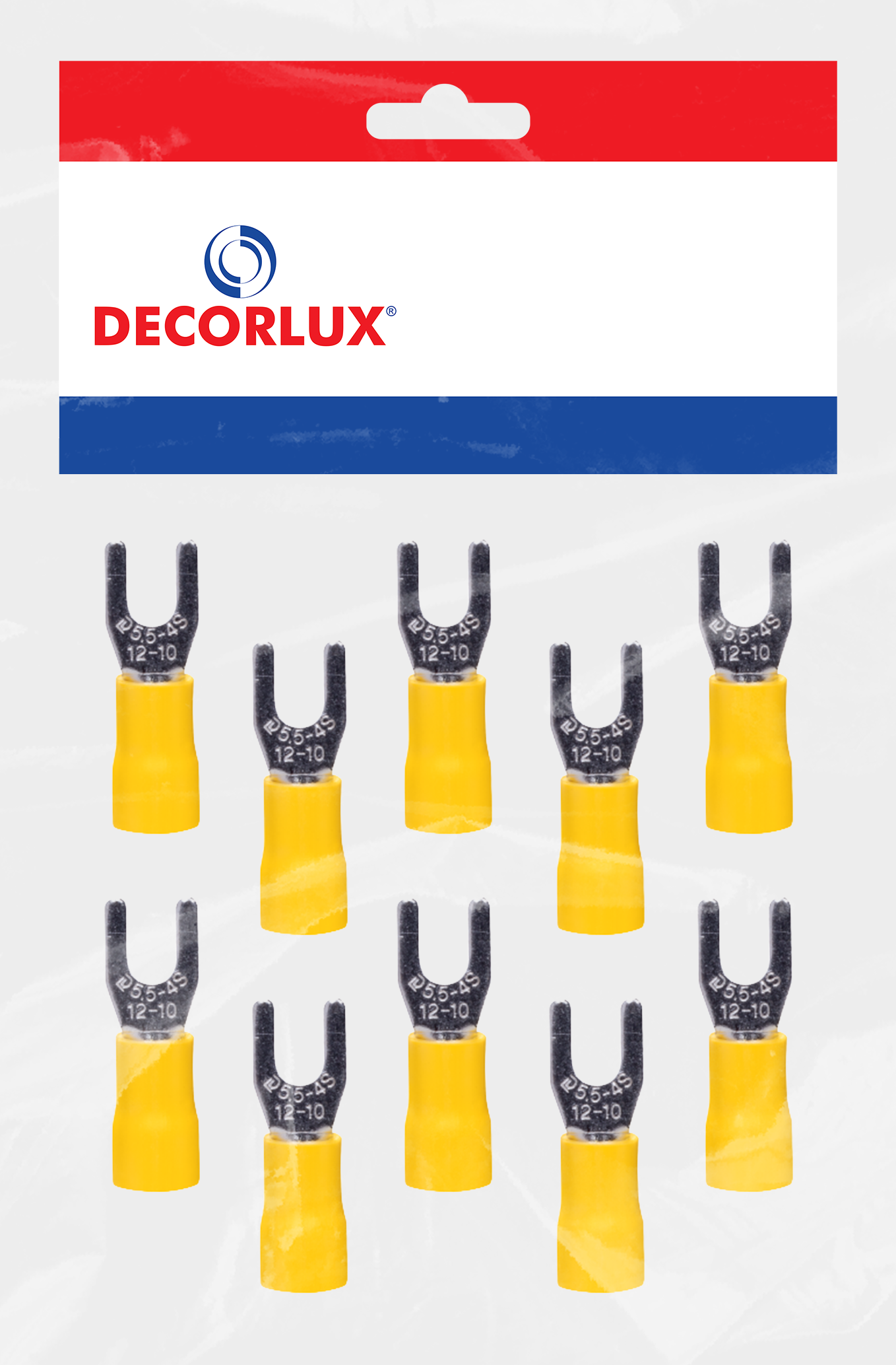 TERMINAL, COBRE ESTANHADO, GARFO M4, PRE-ISOL. NYLON, 4,0-6,0MM² 48A, COR AMARELO, (BL 10UN)