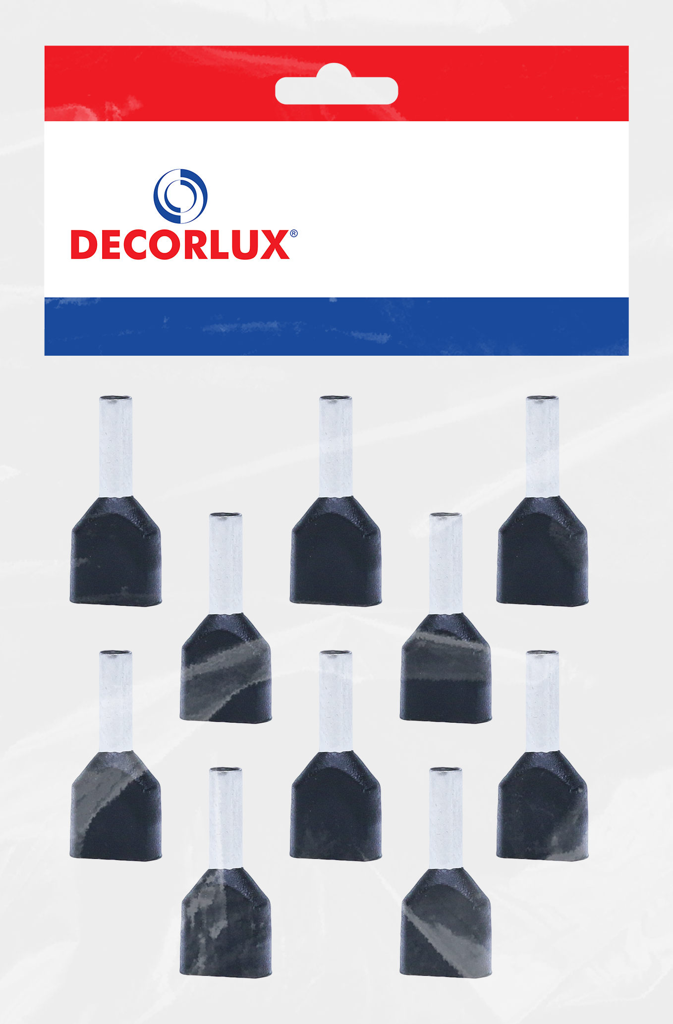 TERMINAL, COBRE ESTANHADO, ILHÓS DUPLO TUBULAR 2X1,5MM² 15A, COR PRETO, (BL 10UN)