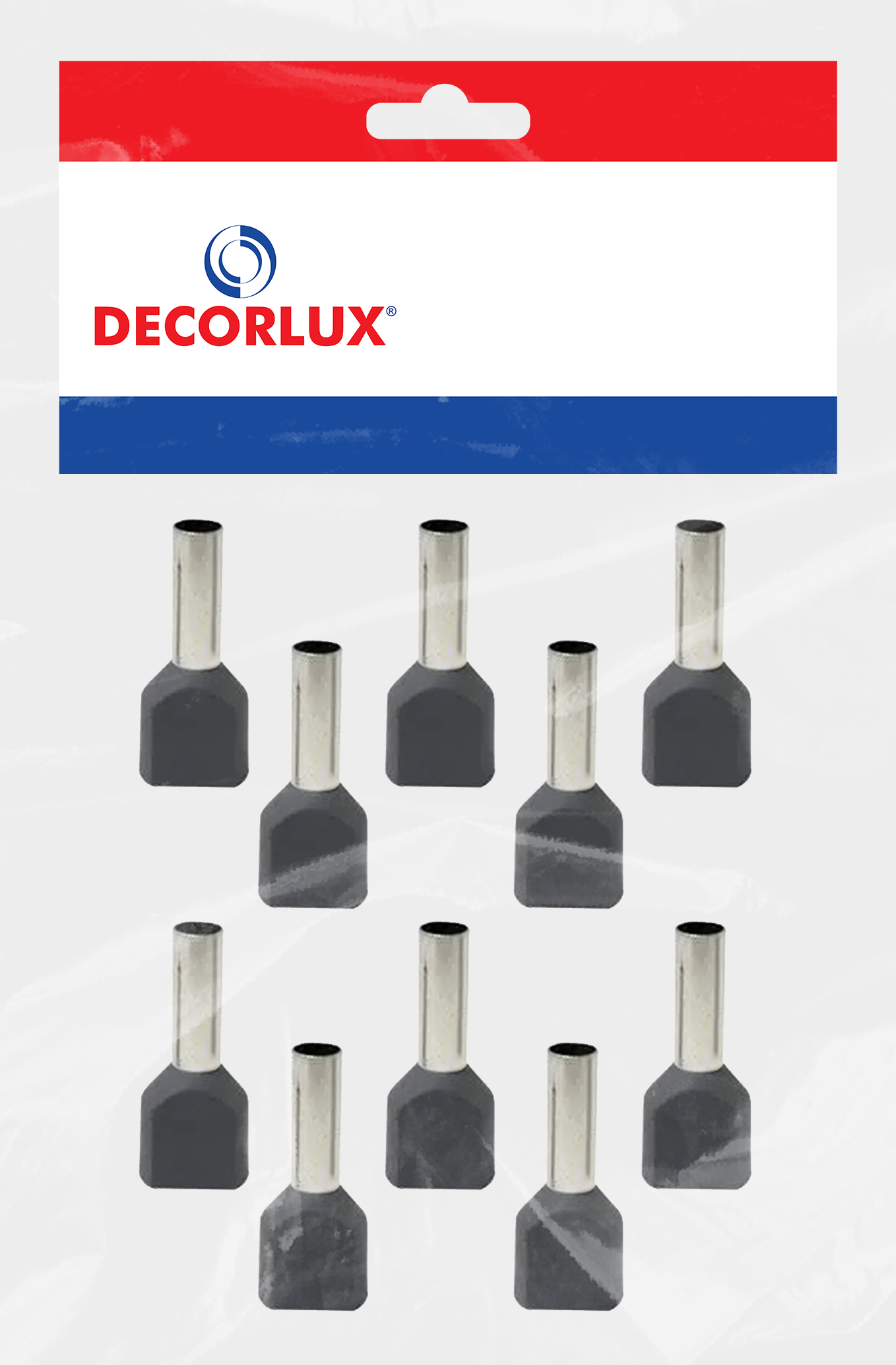 TERMINAL, COBRE ESTANHADO, ILHÓS DUPLO TUBULAR 2X4,0MM² 28A, COR CINZA, (BL 10UN)