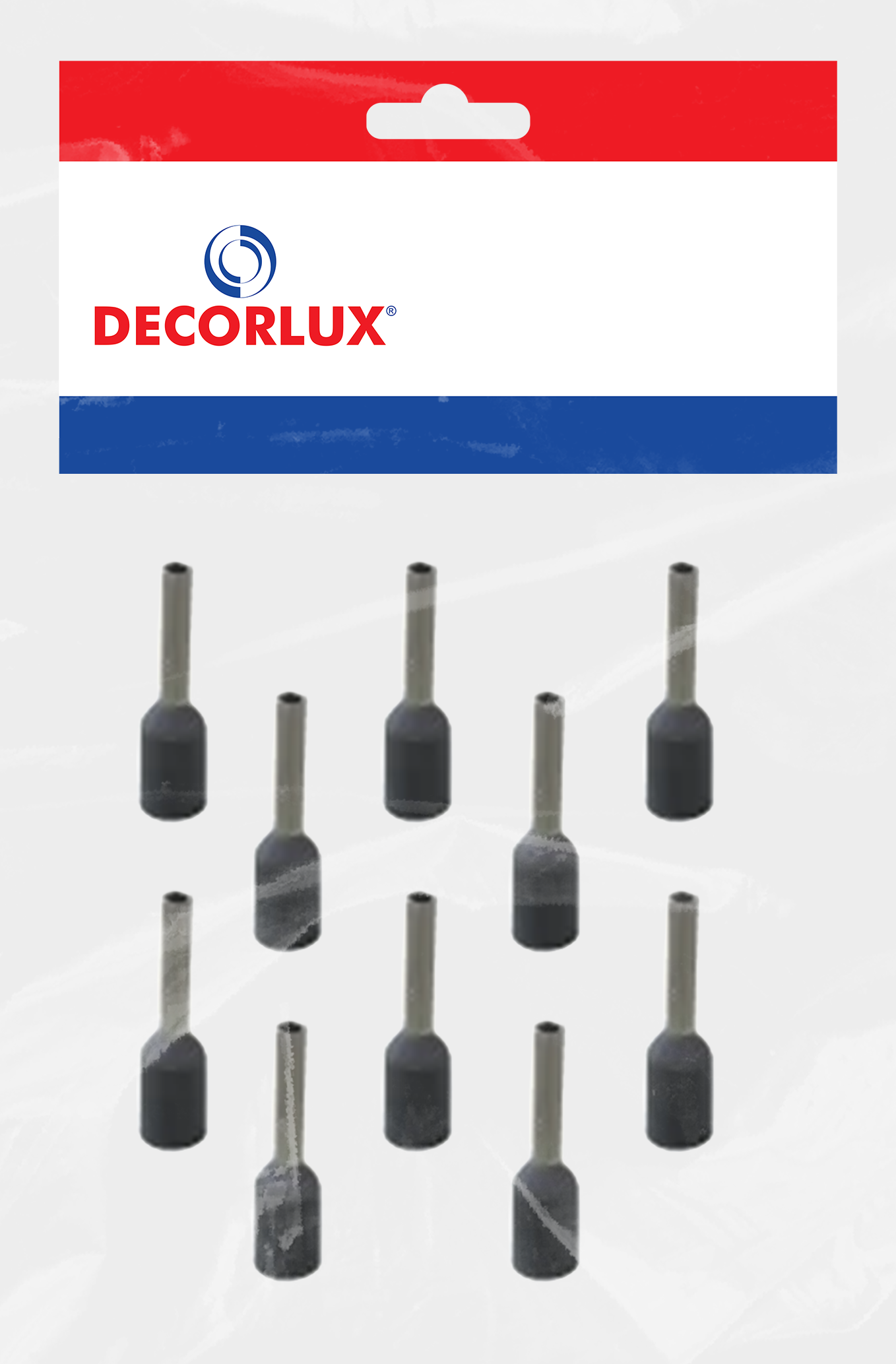 TERMINAL, COBRE ESTANHADO, ILHÓS SIMPLES TUBULAR 0,75MM² 10A, COR CINZA, (BL 10UN)
