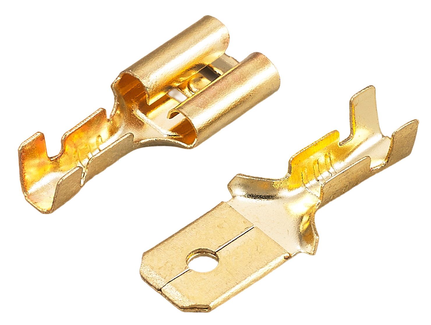TERMINAL, LATÃO, BARRIL ABERTO, TIPO FÊMEA, NÃO ISOLADO, 1,0-1,5MM², 10A, COR LATÃO, (PCTE 100UN)