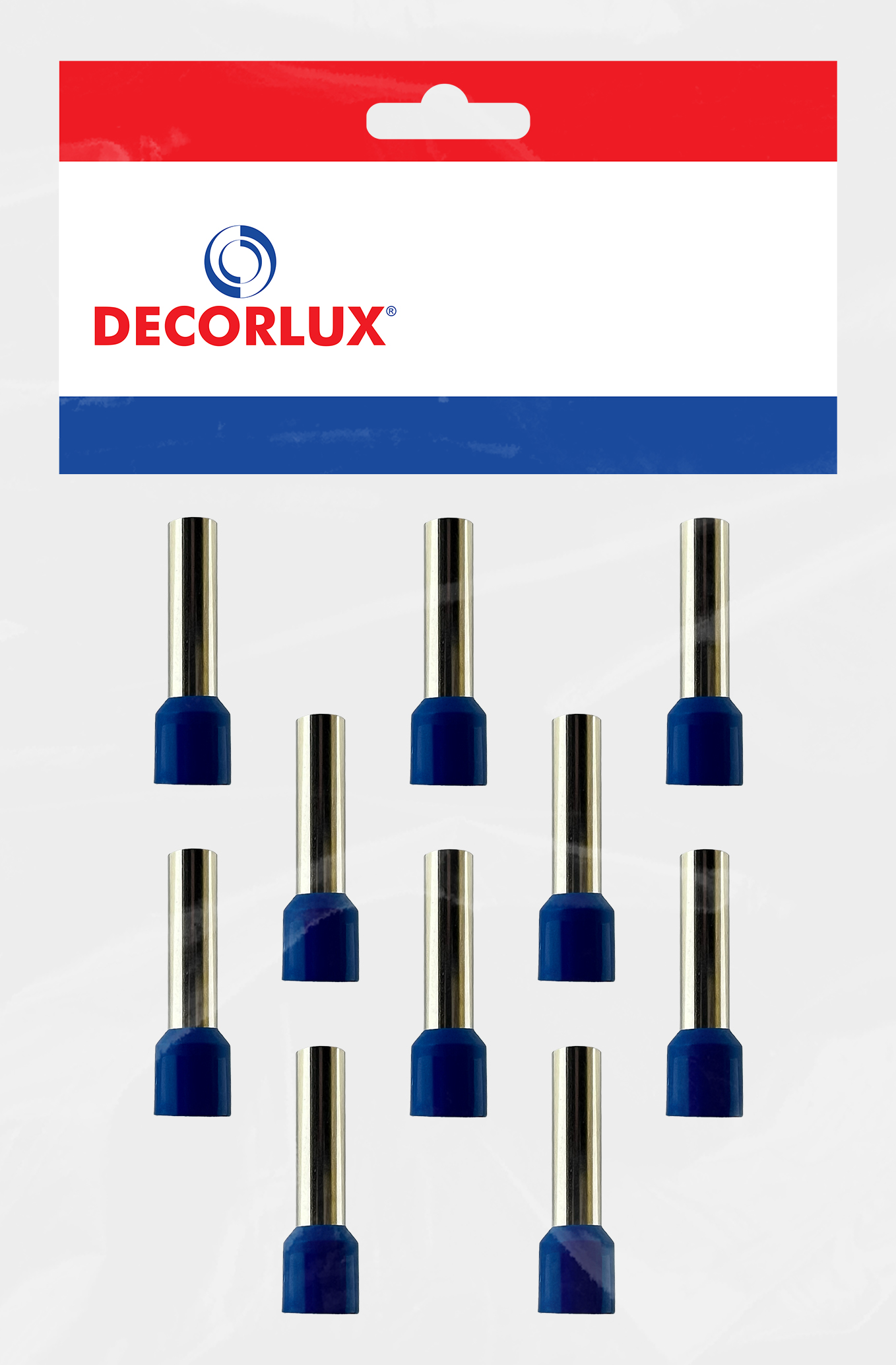 TERMINAL, COBRE ESTANHADO, ILHÓS SIMPLES TUBULAR LONGO 16,0MM² 68A, COR AZUL, (BL 10UN)