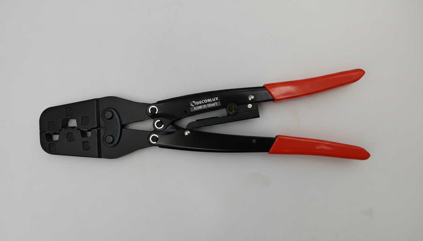 ALICATE CRIMPADOR PROFISSIONAL, EM AÇO, 50-95MM², TERMINAL TUBULAR ILHÓS, COR VERMELHO, (BL 1UN)