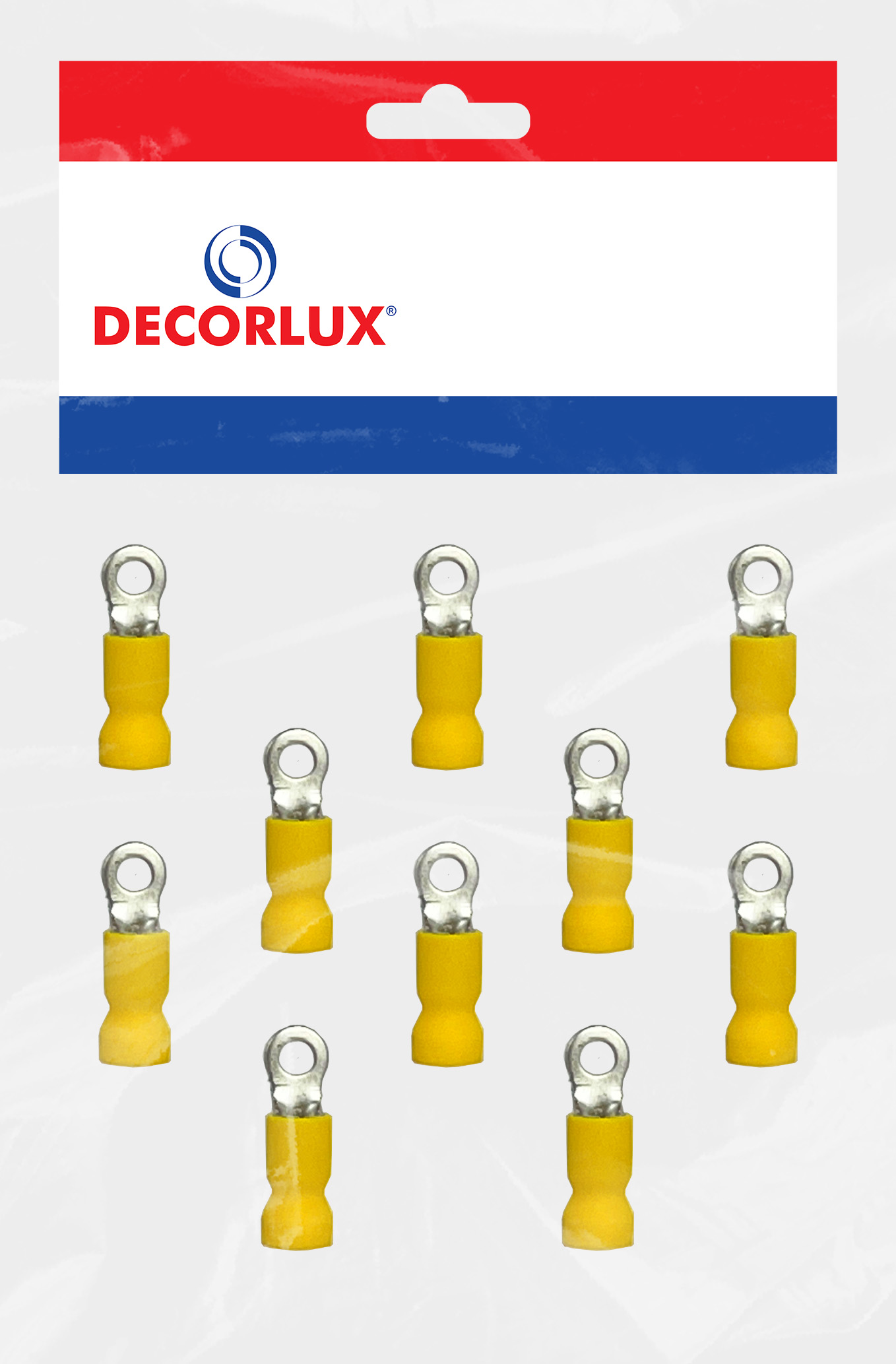 TERMINAL, COBRE ESTANHADO, ANEL M3, PRE-ISOL. NYLON, 4,0-6,0MM² 48A, COR AMARELO, (BL 10UN)