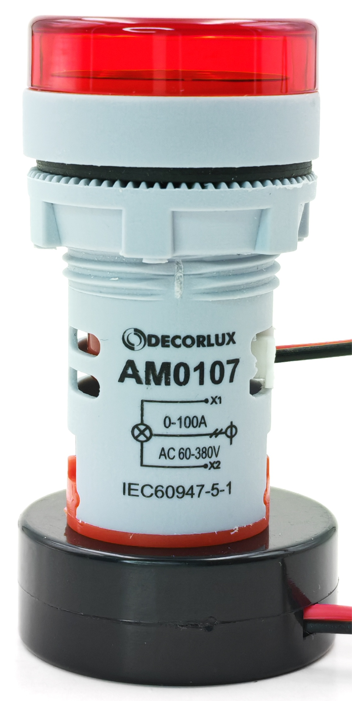 AMPERÍMETRO DIGITAL, 22MM, PARA PAINEL, AC 0-100A, ALIMENTAÇÃO 60-380V, VERMELHO, (1UN)