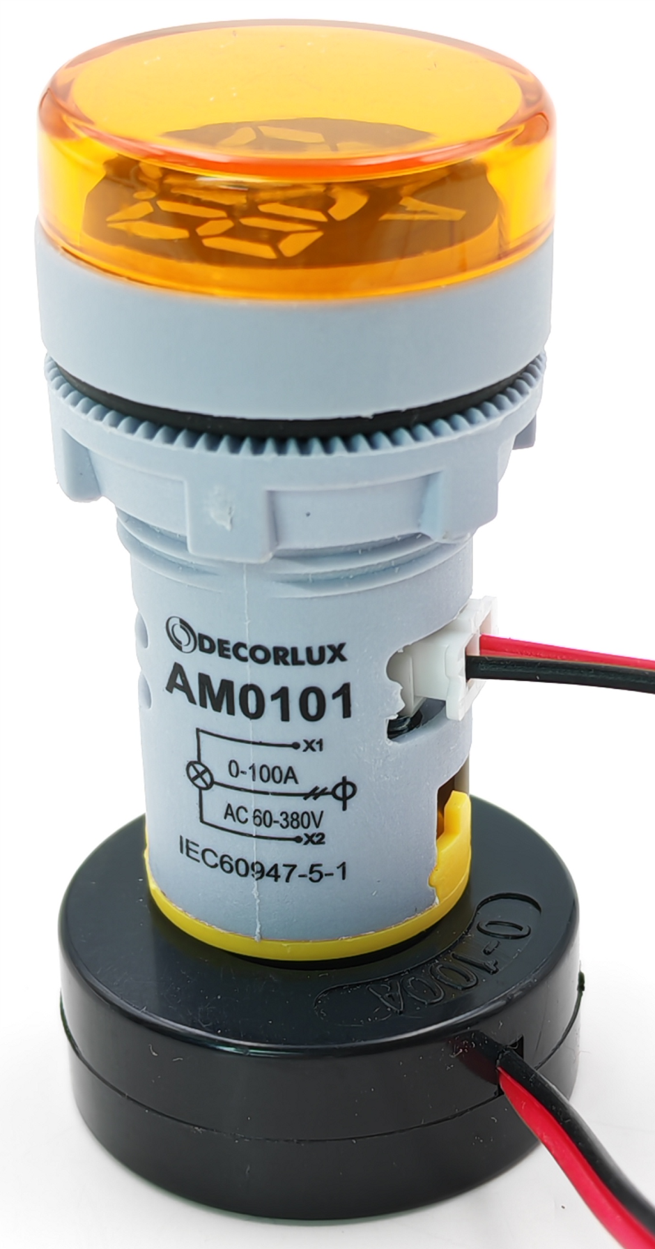 AMPERÍMETRO DIGITAL, 22MM, PARA PAINEL, AC 0-100A, ALIMENTAÇÃO 60-380V, AMERELO, (1UN)