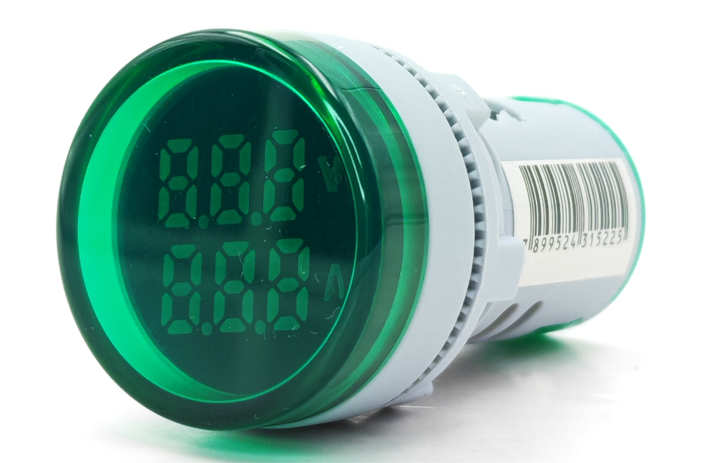VOLTÍMETRO/AMPERÍMETRO DIGITAL, 22MM, PARA PAINEL, AC 40-450V, 0-100A, VERDE, (1UN)