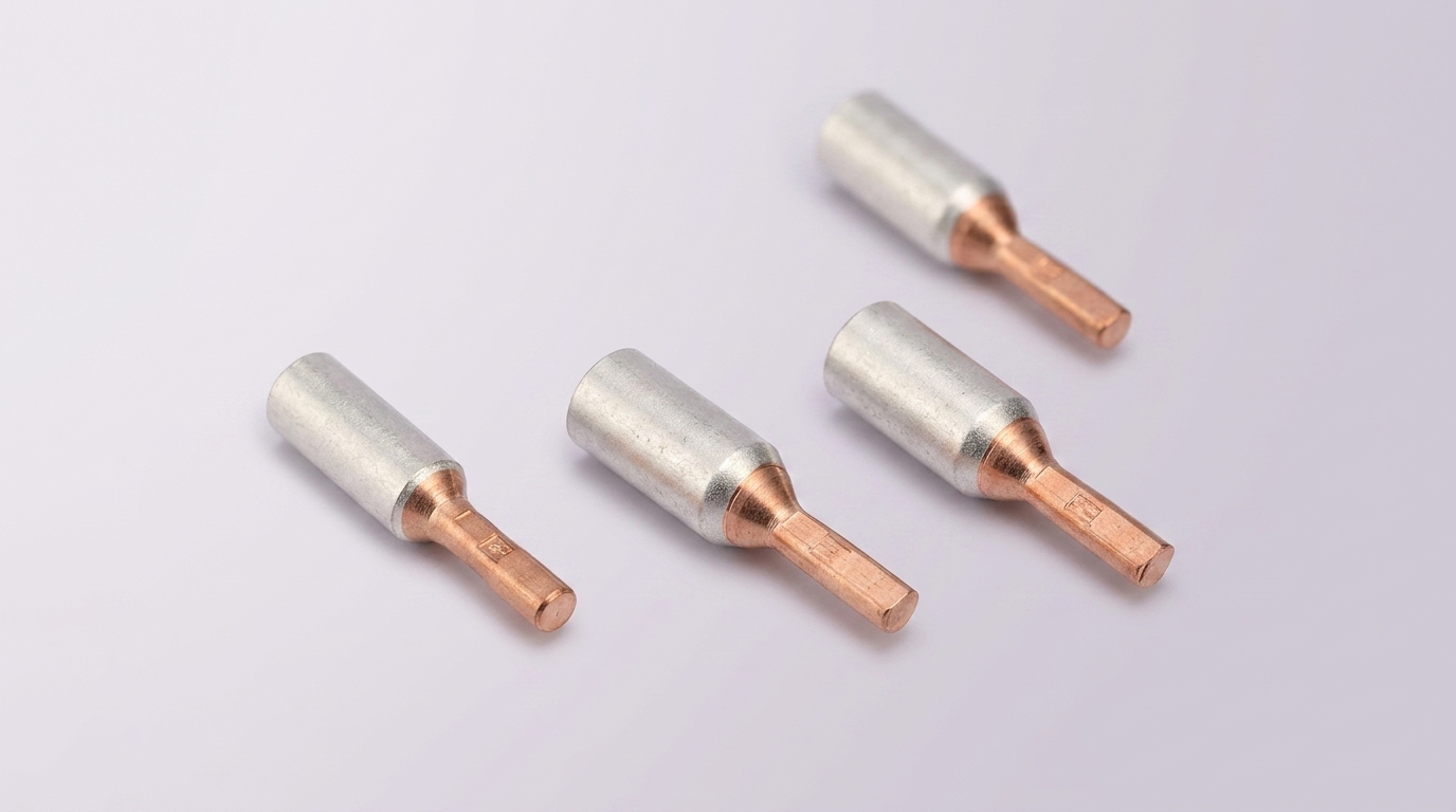 TERMINAL BIMETÁLICO PARA BORNE, TIPO PINO CHATO, 10MM², ALUMÍNIO/COBRE, (PCTE 10UN)