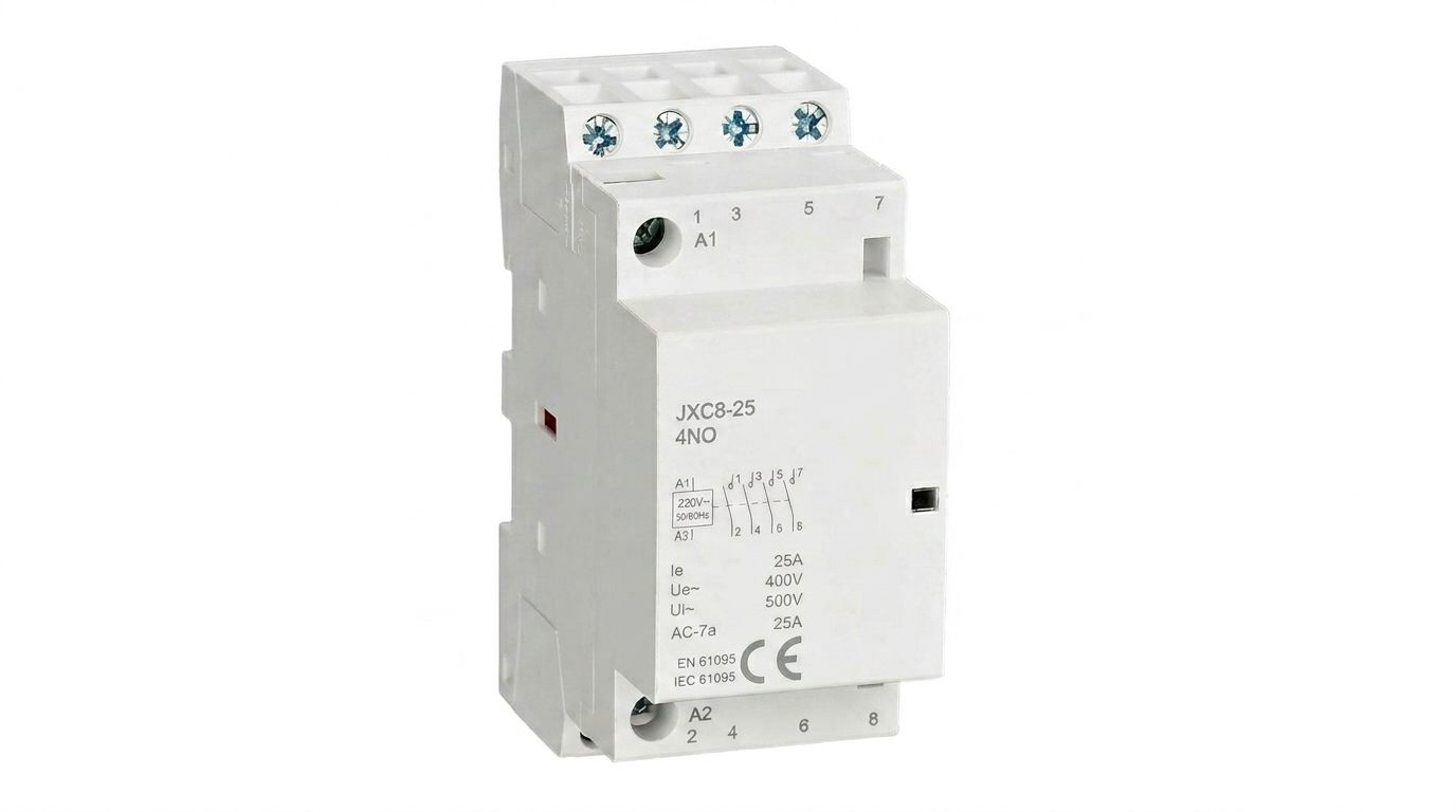 CONTATOR MODULAR, TETRAPOLAR 25A / 220VAC, 4P 3NA+1NF, BRANCO, (CX 1UN)