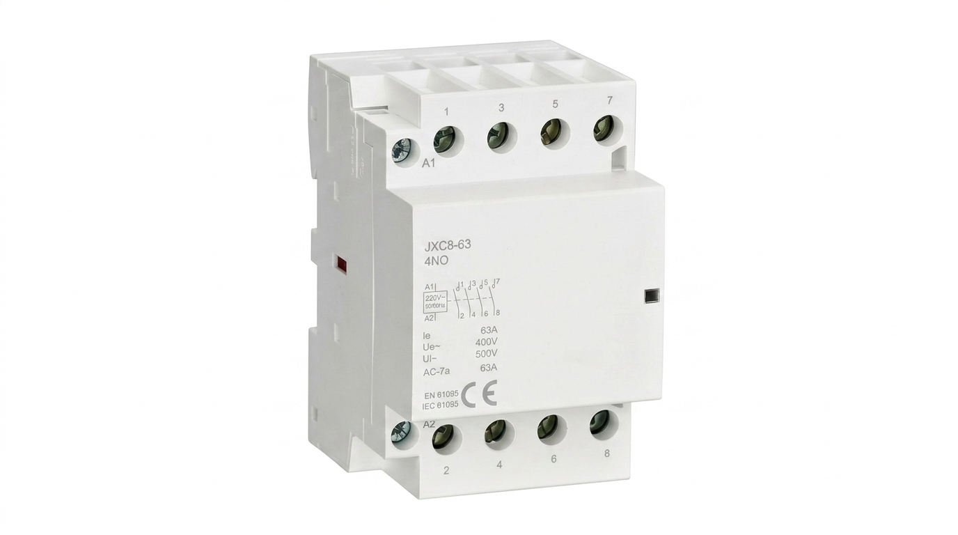 CONTATOR MODULAR, TETRAPOLAR 63A / 220VAC, 4P 3NA+1NF, BRANCO, (CX 1UN)
