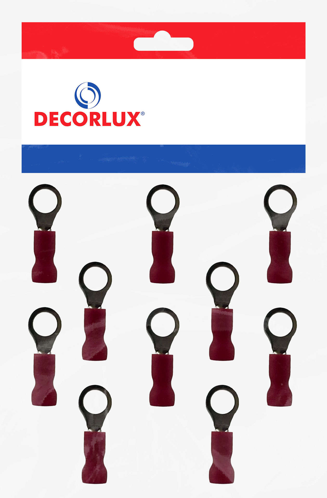 TERMINAL, COBRE ESTANHADO, ANEL M5, PRE-ISOL. NYLON, 0,5-1,5MM² 19A, COR VERMELHO, (BL 10UN)