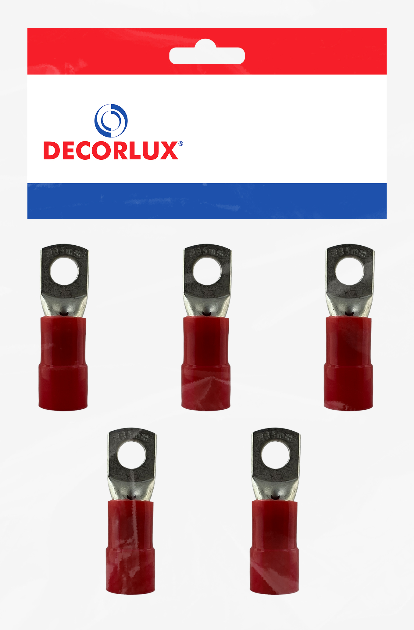 TERMINAL, COBRE ESTANHADO, ANEL M8, PRE-ISOL. NYLON, 35,0MM² 111A, COR VERMELHO, (BL 5UN)