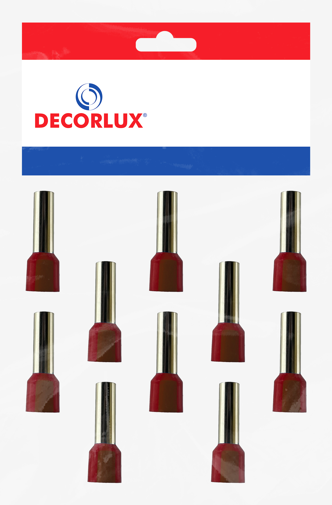 TERMINAL, COBRE ESTANHADO, ILHÓS SIMPLES TUBULAR CURTO 35,0MM² 170A, COR VERMELHO, (BL 10UN)