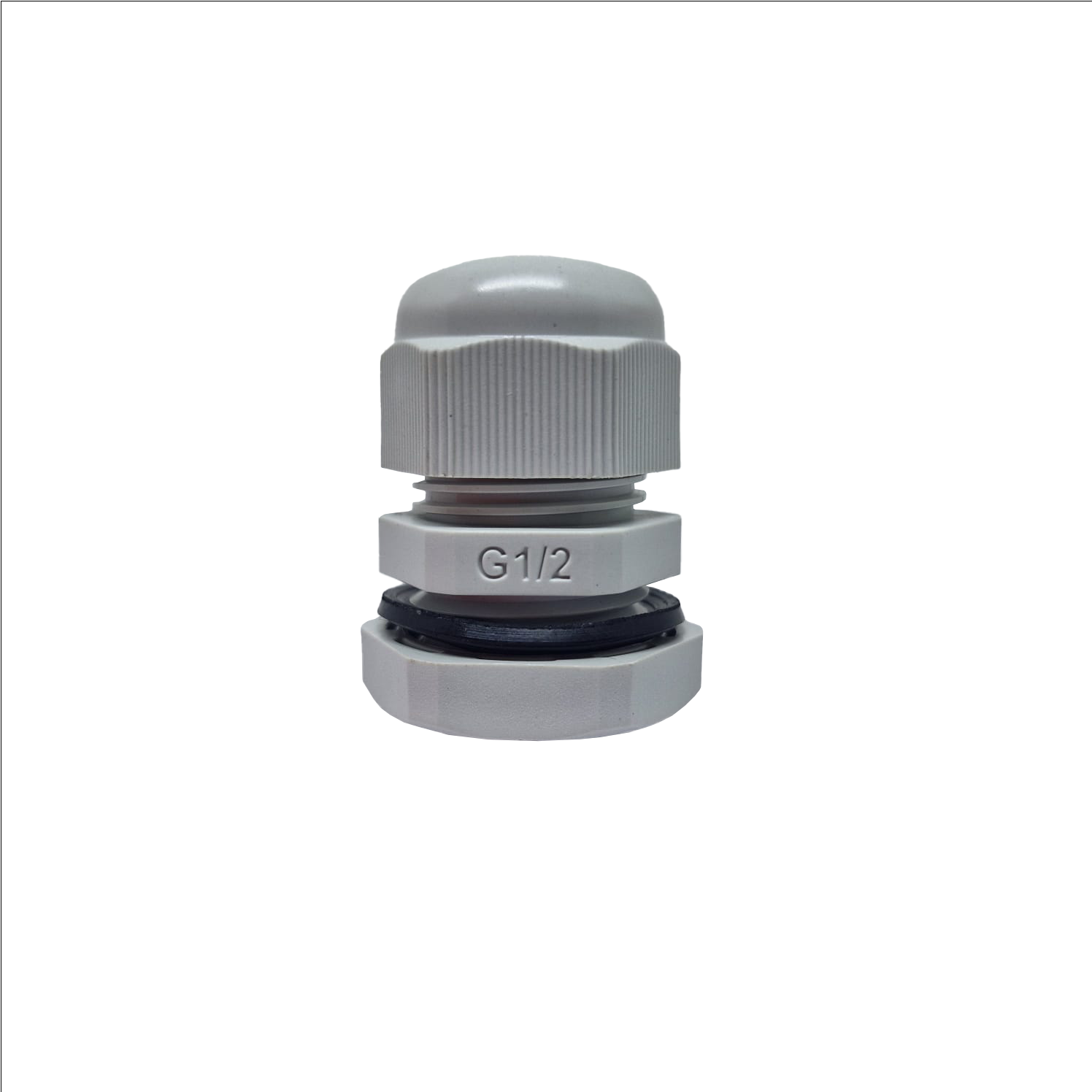 PRENSA CABO, PLASTICO, ROSCA BSP-G1/2", COR CINZA, (1UN)