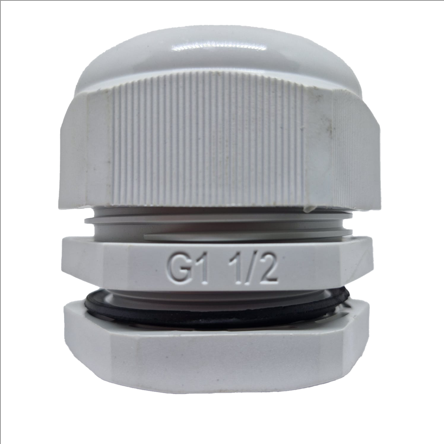 PRENSA CABO, PLASTICO, ROSCA BSP-G1.1/2", COR CINZA, (1UN)