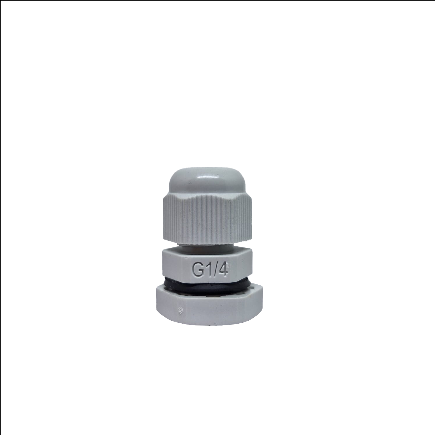 PRENSA CABO, PLASTICO, ROSCA BSP-G1/4", COR CINZA, (1UN)