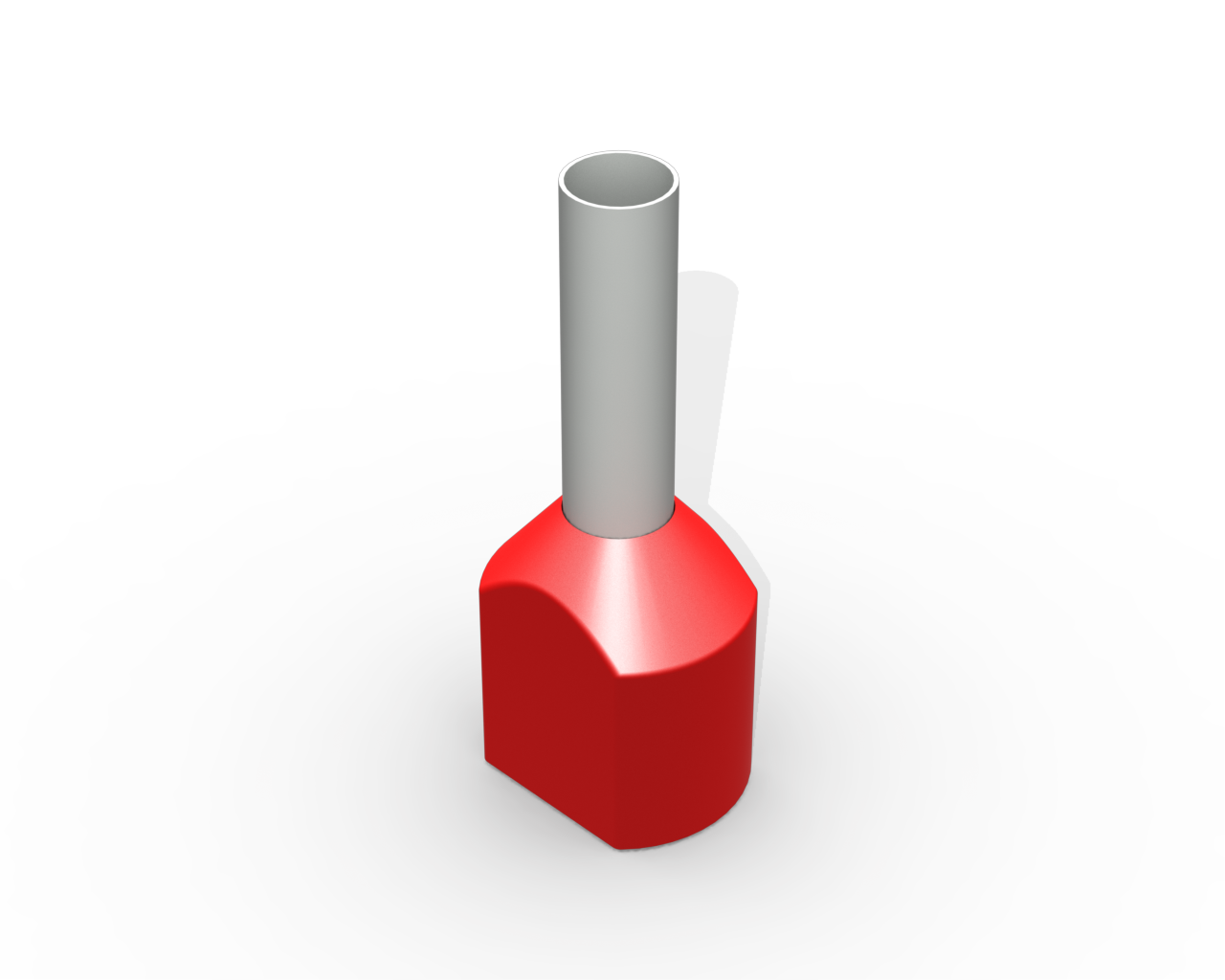 TERMINAL, COBRE ESTANHADO, ILHOS DUPLO TUBULAR 2X1,0MM2 12A, COR VERMELHO, (PCTE 100UN)