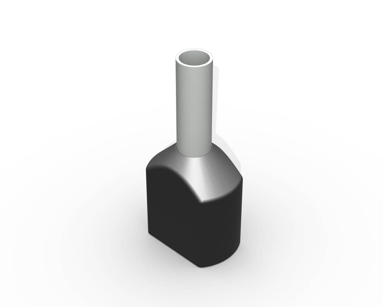 TERMINAL, COBRE ESTANHADO, ILHOS DUPLO TUBULAR 2X1,5MM2 15A, COR PRETO, (PCTE 100UN)