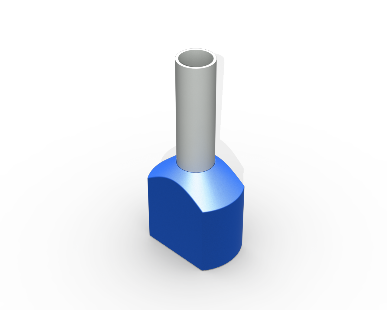 TERMINAL, COBRE ESTANHADO, ILHOS DUPLO TUBULAR 2X2,5MM2 21A, COR AZUL, (PCTE 100UN)