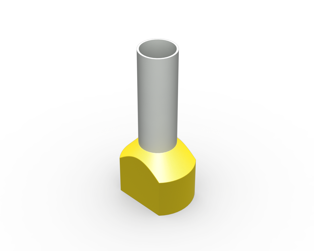 TERMINAL, COBRE ESTANHADO, ILHOS DUPLO TUBULAR 2X6,0MM2 36A, COR AMARELO, (PCTE 100UN)