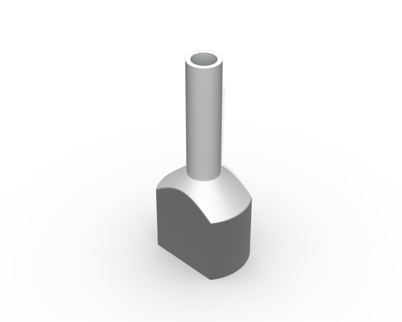 TERMINAL, COBRE ESTANHADO, ILHOS DUPLO TUBULAR 2X0,75MM2 10A, COR CINZA, (PCTE 100UN)